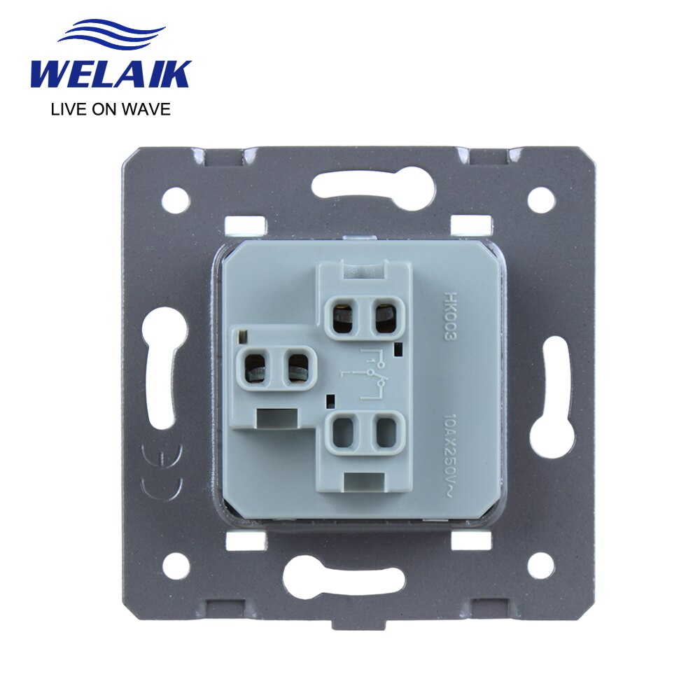 WELAIK EU Light Wall-Switch-DIY Parts-Push-Button 1Gang-1Way Without Crystal-Glass-Panel 220V 5A 45*45mm A711W