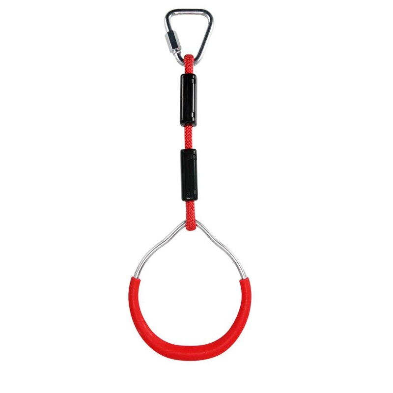 Heavy duty swing gymnastik ringe børn trapez bar pull up gym ringe ring til børn drenge piger: Rød