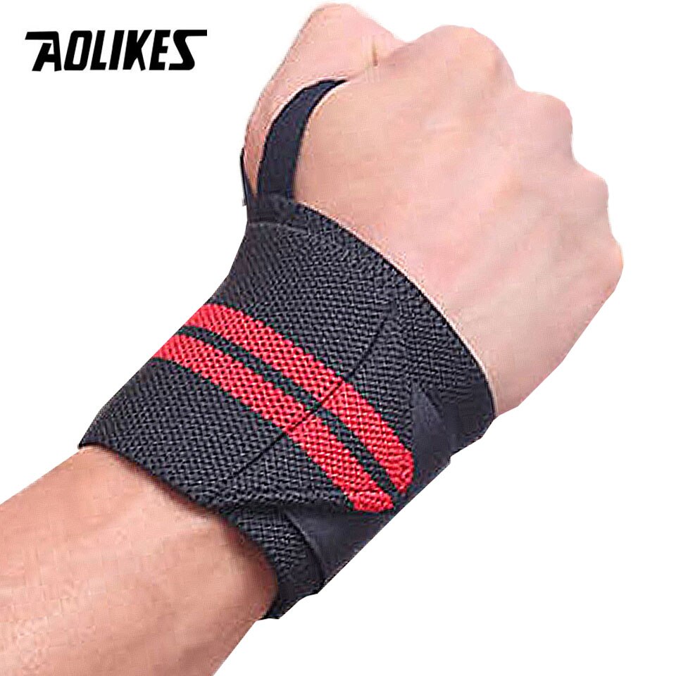 AOLIKES 1PCS Fitness Elastic Wristband Adjustable Sports Wrist Support Weight Lifting Support Band Open Wrist Rest: D-Red-1Pcs