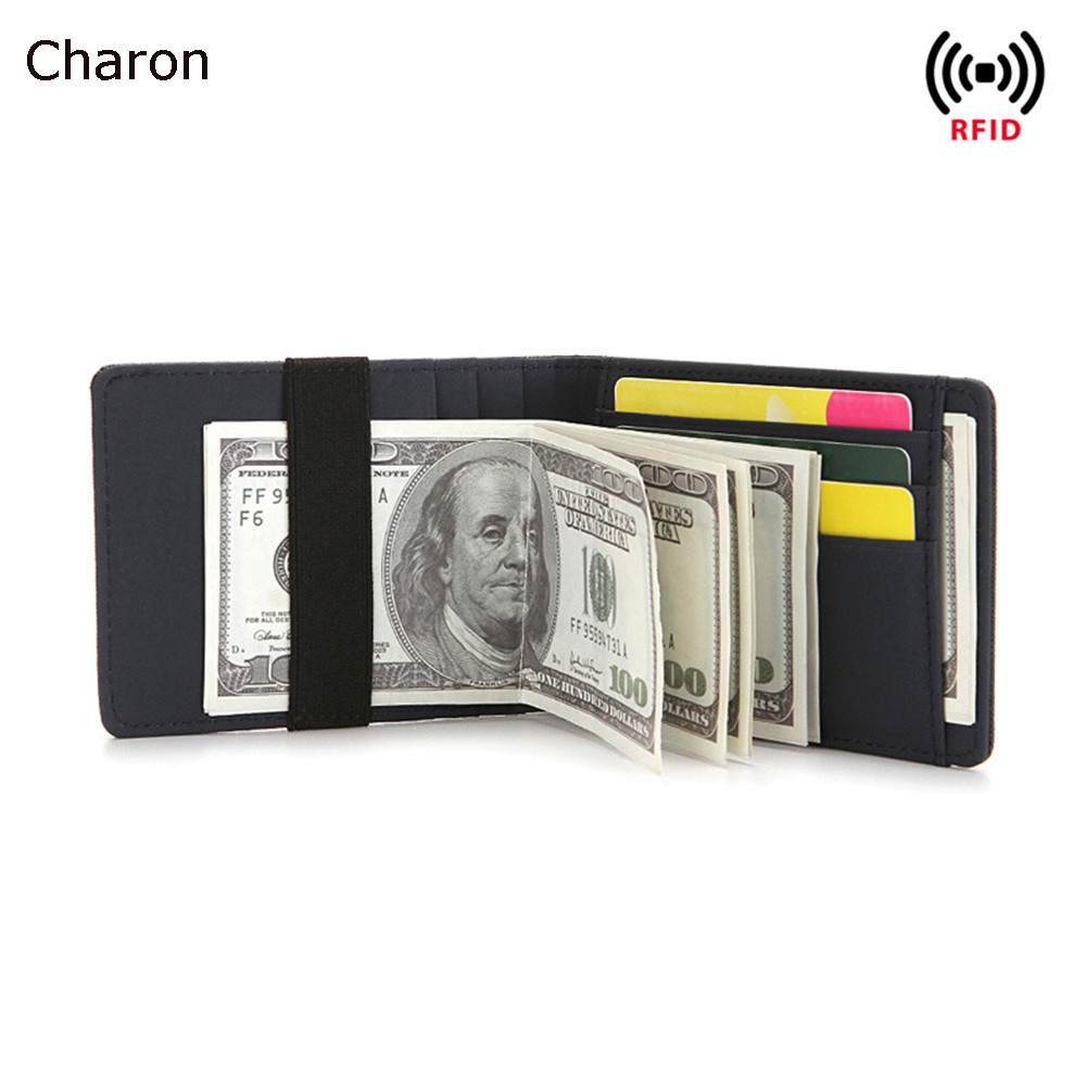 Men Credit Card Holder Minimalist RFID Blocking Wallet Card Holder Slim Wallet RFID Blocking Men Secure Faux Leather Bag Wallets