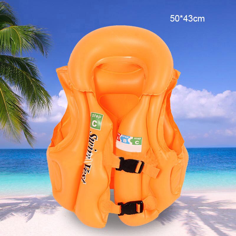 Baby Reddingsvesten Kids Pvc Float Opblaasbare Zwemmen Drijfvermogen Vest Zwemvest Zwemmen Aid Voor Tieners Leren Zwemmen Ring Aid: Orange / M