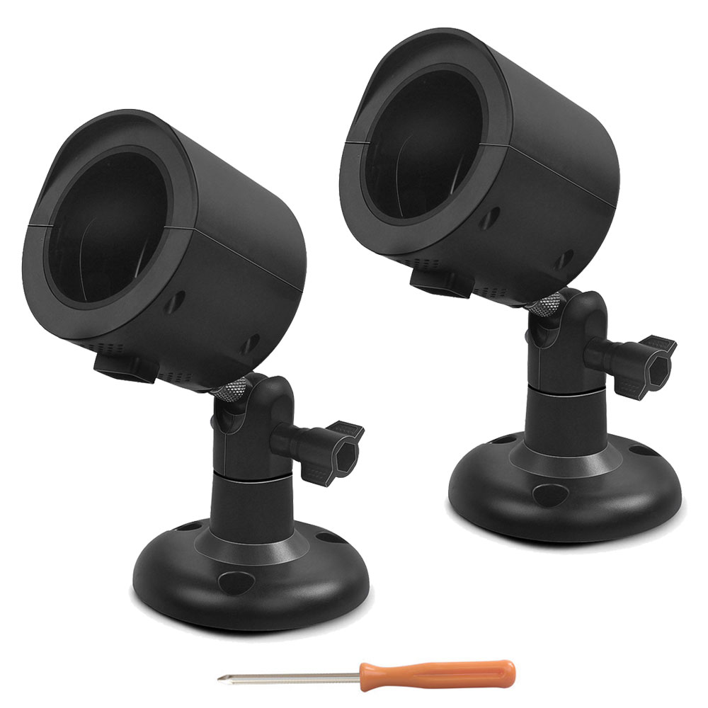 YI Home Camera Stand Waterproof Wall Mount Holder with Protective Case 360 Degree Swivel Brackets for YI Home Camera Accessories: 2 Packs-Black