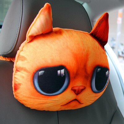 Cojines para reposacabezas de coche 3D, cojín cómodo para perros y gatos, almohada para la cabeza con carbón activado: Morado