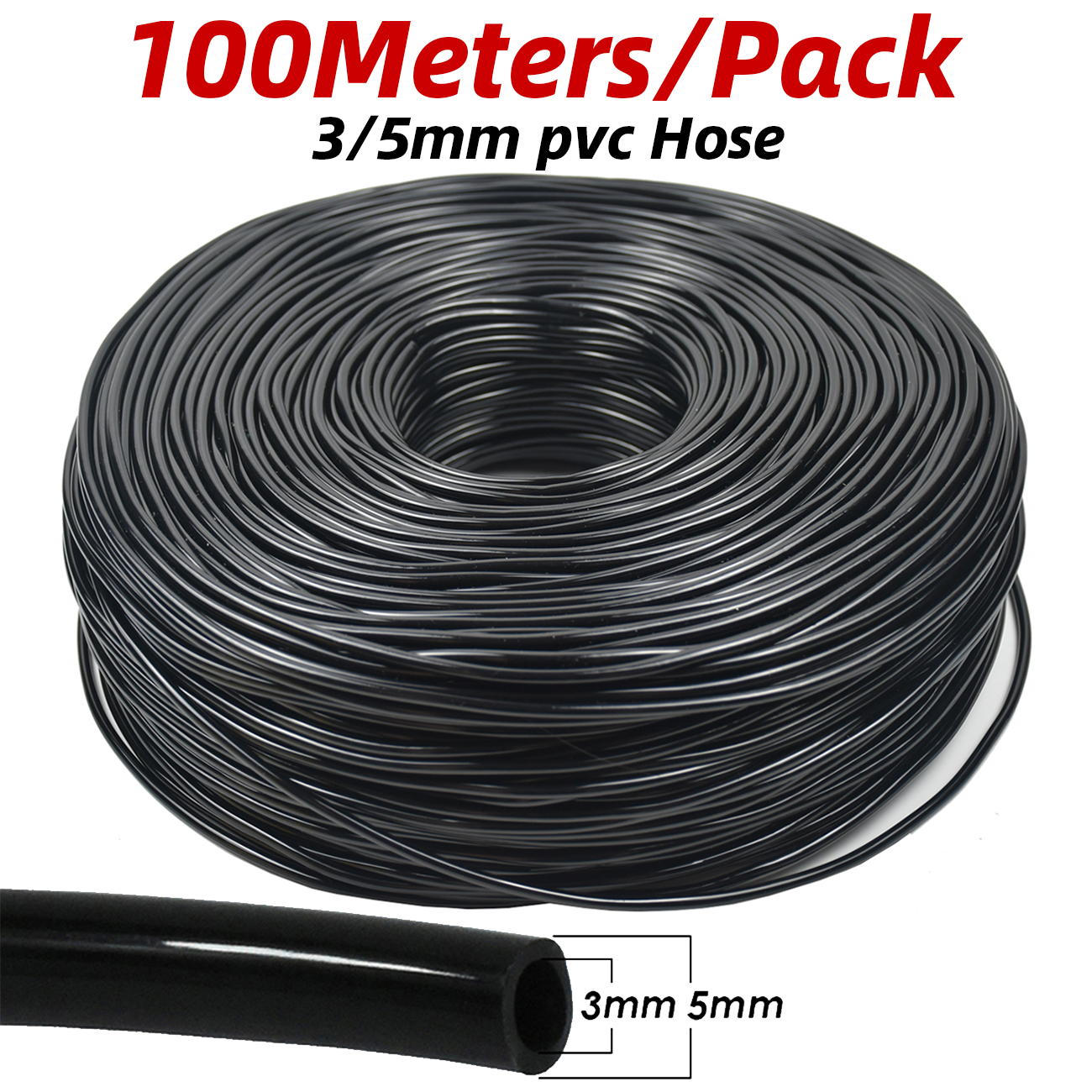 KESLA 10-100M 4Way 2Way 8L Drip Irrigation Kit Transmitter 3/5mm Hose Watering System Dripper Sprinkler Pot Planting Greenhouse: Dark Grey