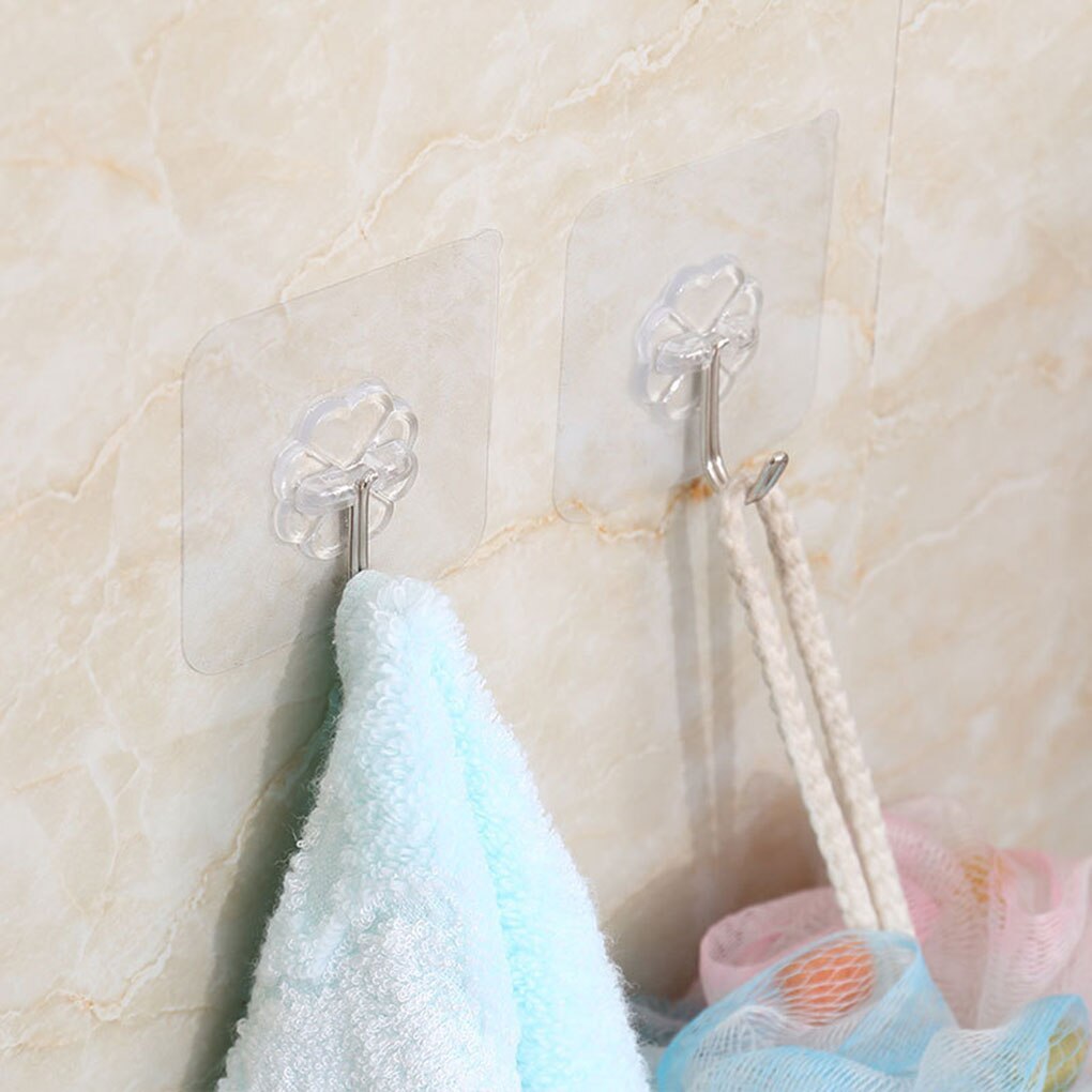 6/10 stuks klevende haken keuken wandhanger transparant verwijderbare klevende hanger herbruikbare wandhaken