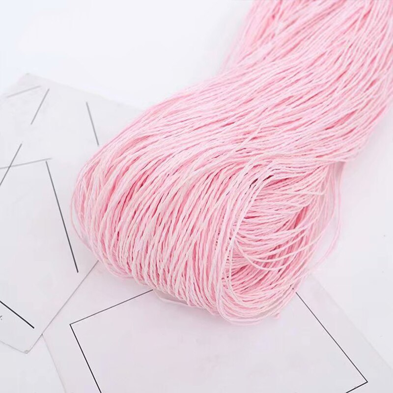 500g sommer raffia garn hæklet naturligt papir halmtråde håndværk til gør-det-selv strikke hat håndtaske pung kurv rattan materiale: 1