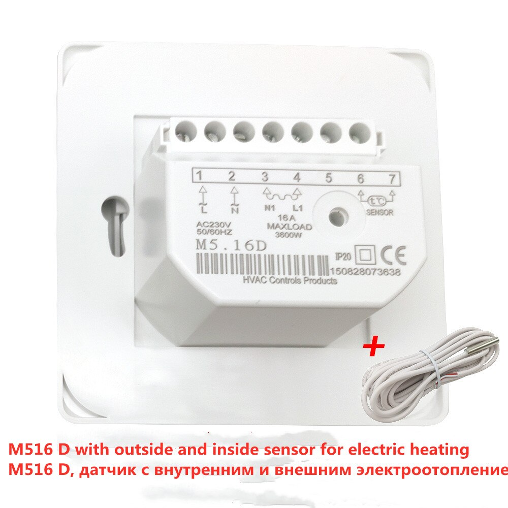 Thermoregulator Voor Vloer Elektrische Kamerthermostaat Handmatige Warme Vloer Kabel Gebruik Termostat 220V 16A Temperatuur Controller: 16A electric2