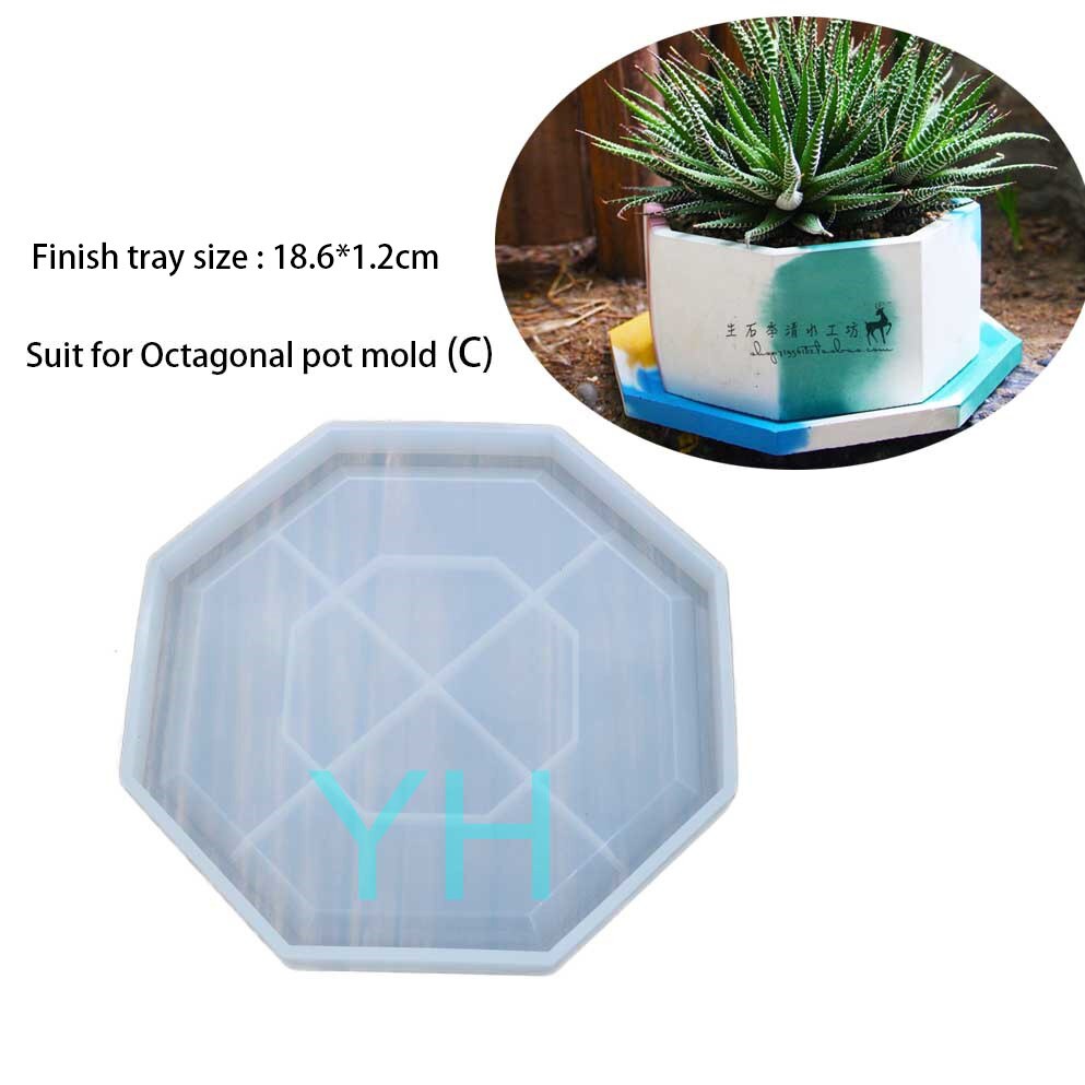 Concrete Molds Concrete Art Planter Pot Molds Silicone Flower Pot Molds Polygon Pot Molds: tray mold for C