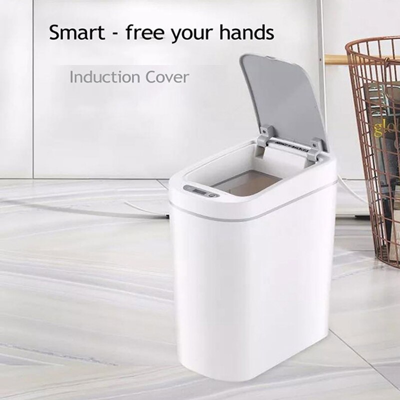 Automatic Pressless Stainless Steel Automatic Smart Infrared Motion Sensor Rubbish Waste Bin Kitchen Trash Can with Battery