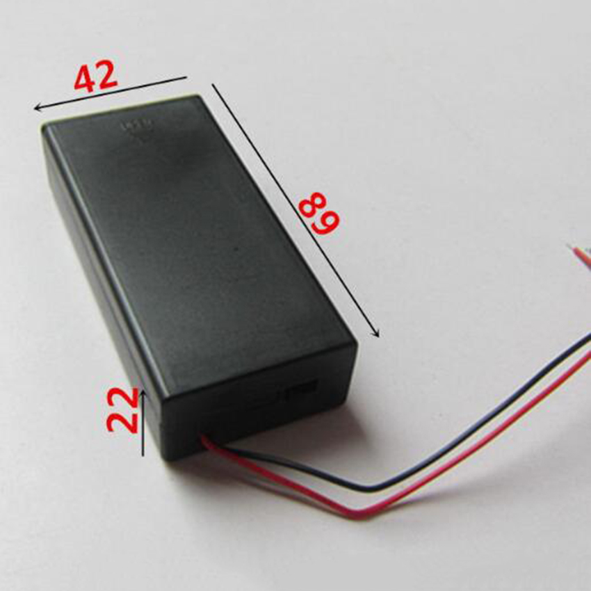 Zerosky 3,7 V 2x18650 caja de almacenamiento del conector del soporte de la batería con interruptor de encendido/apagado con Cable