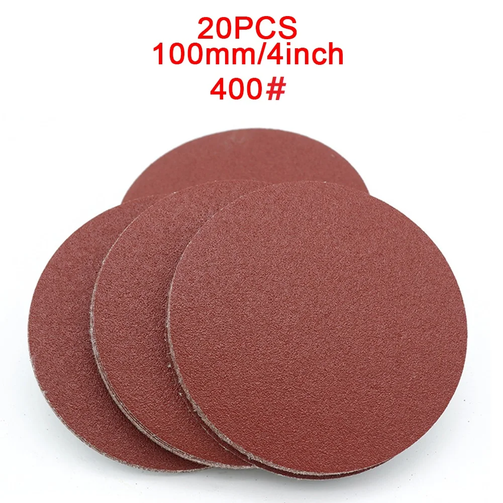 20pcs 4inch 100mm Round Sandpaper 40-2000Grit Abrasive Sander Paper Special Sandpaper Sanding Disk For Metal Wood Polishing: green