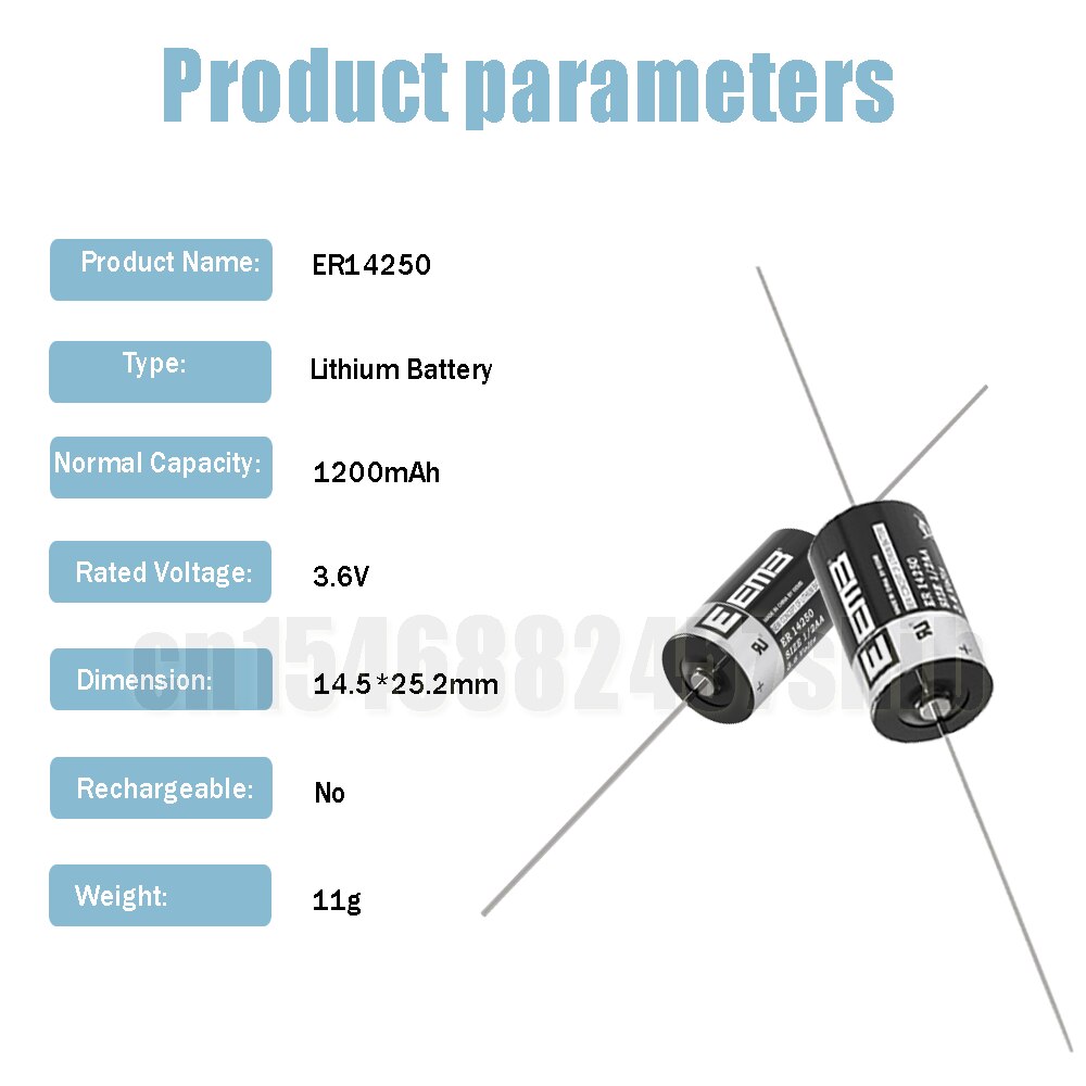 1Pcs ER14250 Er 14250 CR14250SL 1/2AA 1/2 Aa 3.6V 1200Mah Lithium Batterij Met Pinnen Voor plc Industriële Gas Meter Primaire Batterij