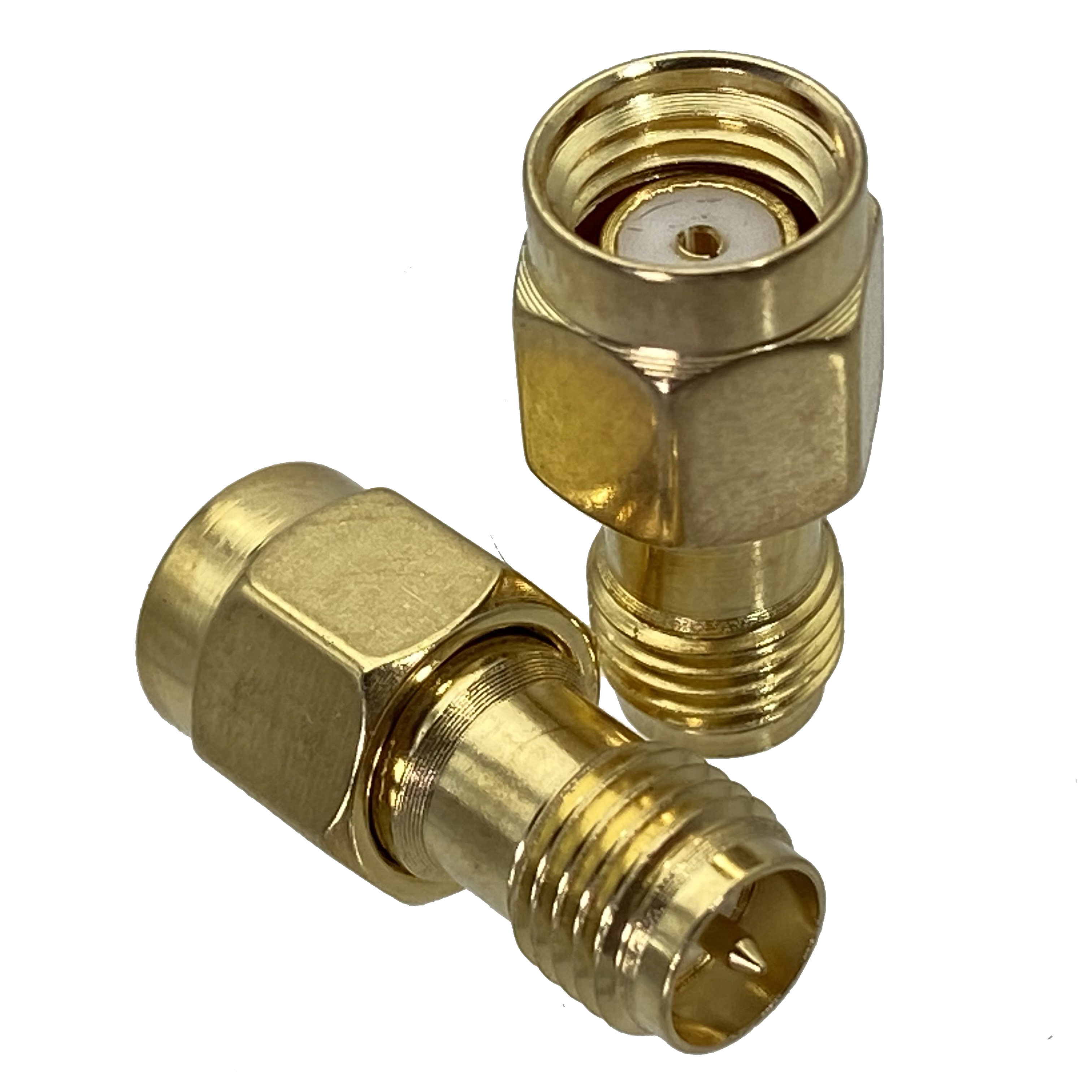 Adaptador SMA/RP-SMA a SMA/RPSMA enchufe macho y conector hembra conector Coaxial RF recto y de ángulo recto 1 Uds: Negro