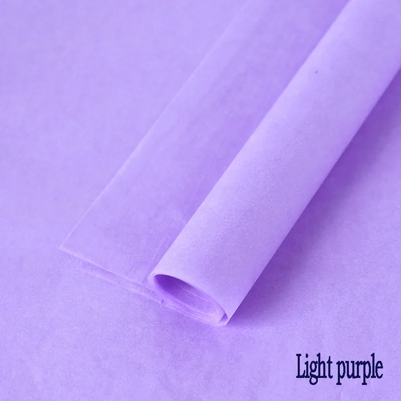 20 stücke 70*50cm Blumen- Verpackung Papier Verpackung Papier Valentinstag Hochzeit Blumen- Strauß Verpackung Handwerk papier Gewebe Papier: hell Violett