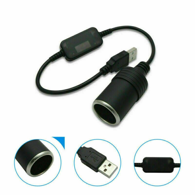 Presa accendisigari da 5 V USB a 12 V per auto adatta per Dashcam GPS luci a LED dispositivi convertitore femmina cavo adattatore 35 cm