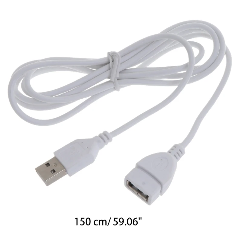 5ft White USB Extension Cables – USB 2.0 Type A Male to A Female Extension Cable for Keyboard, Mouse, Printer