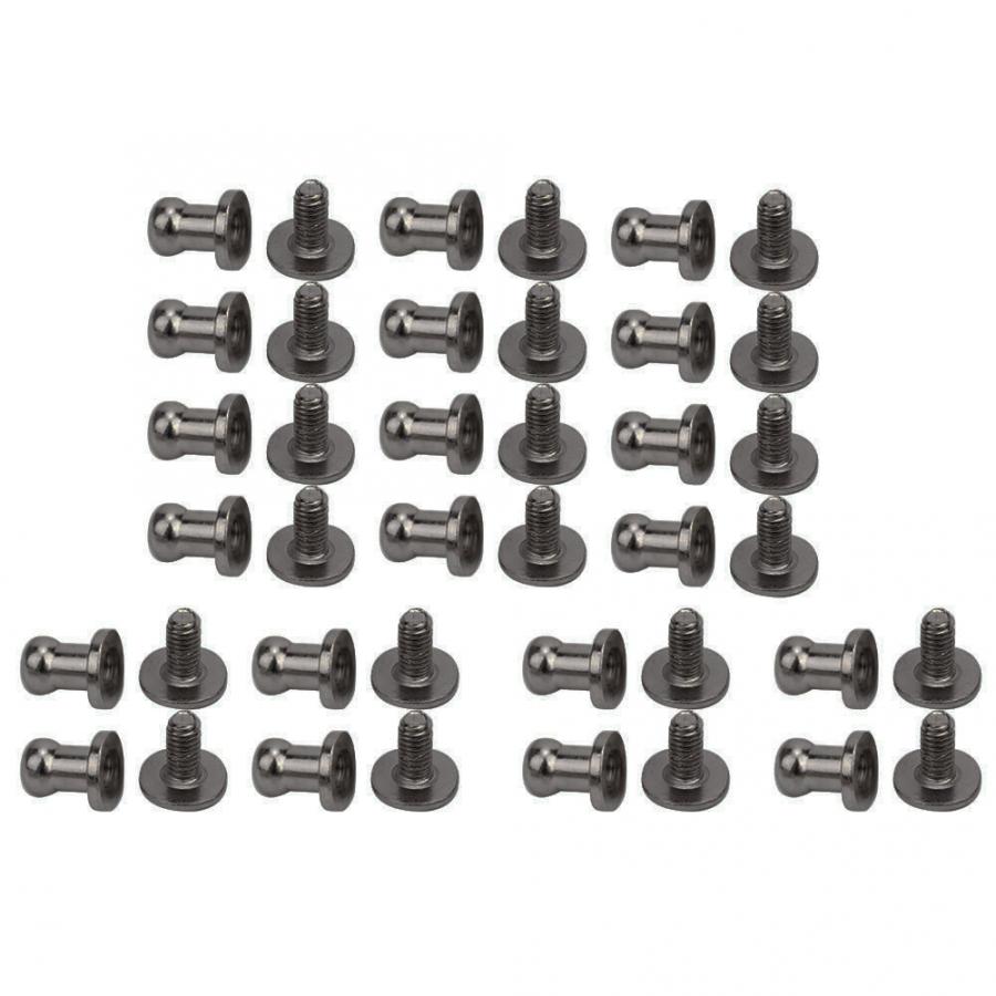 Lot de 20 clous à vis | Rivet en cuivre, tête ronde, tournevis Spot pour Bracelet, sac à vêtements, chaussures, ceinture décoration: NICKEL