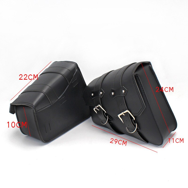 Alforjas universales para motocicleta, bolsas de herramientas laterales de cuero PU, bolsas de sillín impermeables
