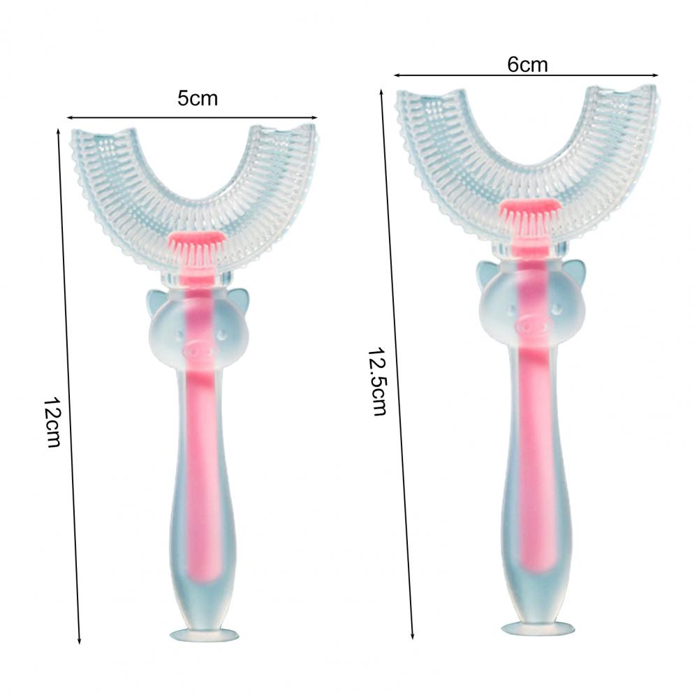 1 Pc Baby Toothbrush Cartoon Shape Suction Cup Bottom Silicone Infant Manual Cleaning Toothbrush BPA free for Gum Care 2-14Y