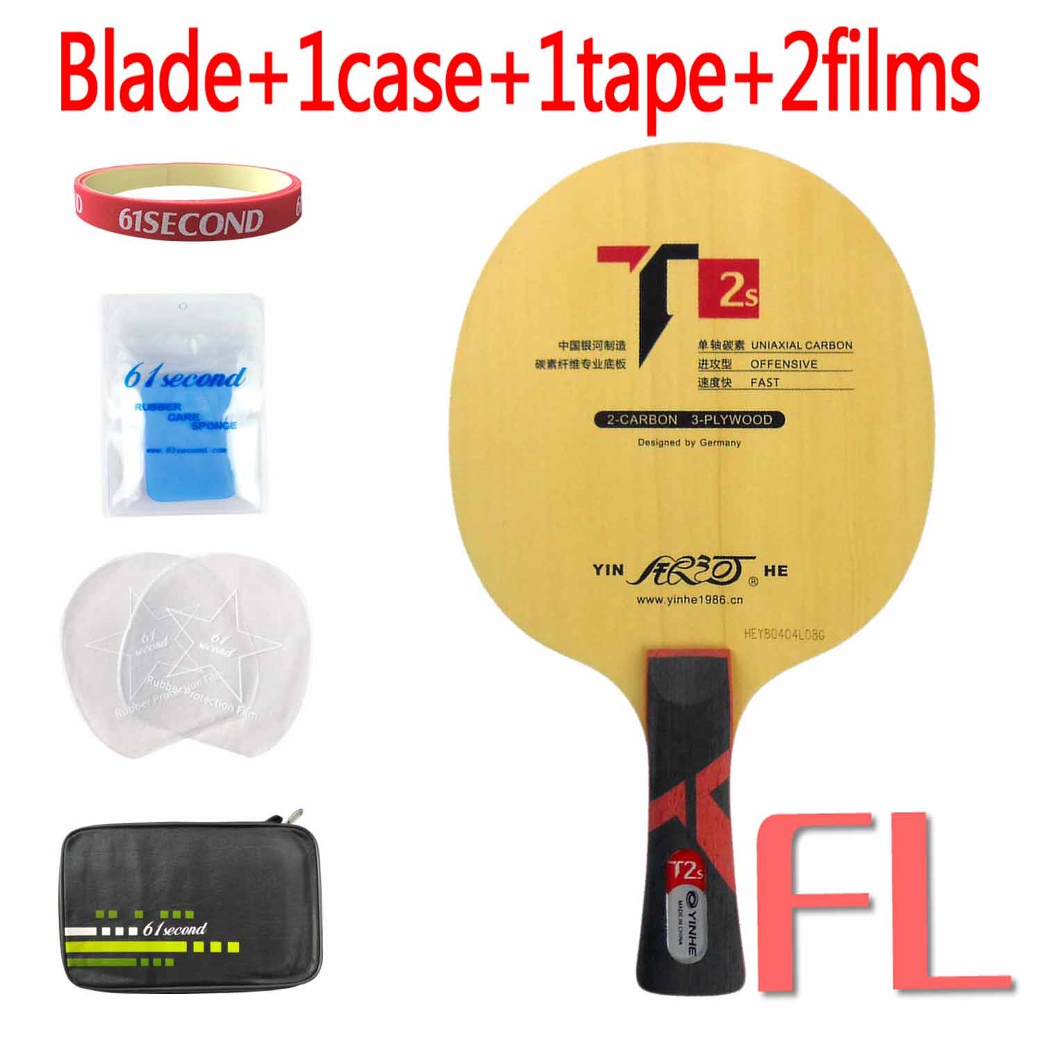 YINHE T-2S Tafeltennis Blade (T2S, 3 + 2 Hinoki Carbon, PRIMORAC CARBON Structuur) t2 Racket Ping Pong Bat Peddel Peddel: FL with FM case