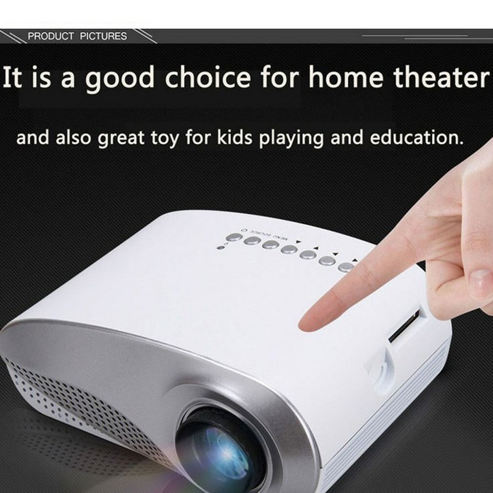 RD802 mini led projector white Manual focus adjusting Smart portable Low power consumption long LED lamp life