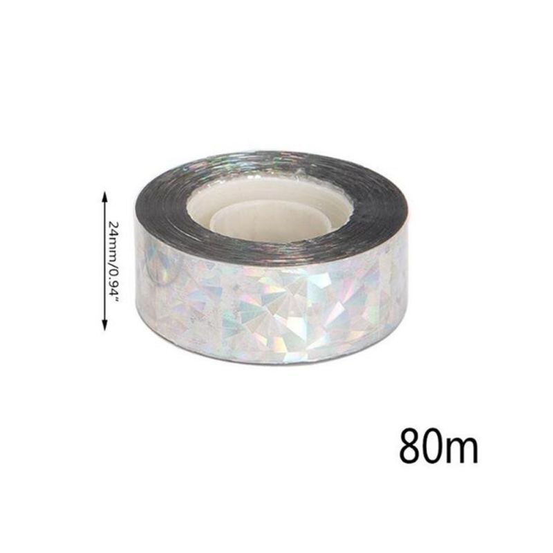 Cinta para espantar pájaros, holográfico, doble cara, reflectante, espantapájaros, cinta disuasoria para pájaros, patio, chinelas de jardín: A