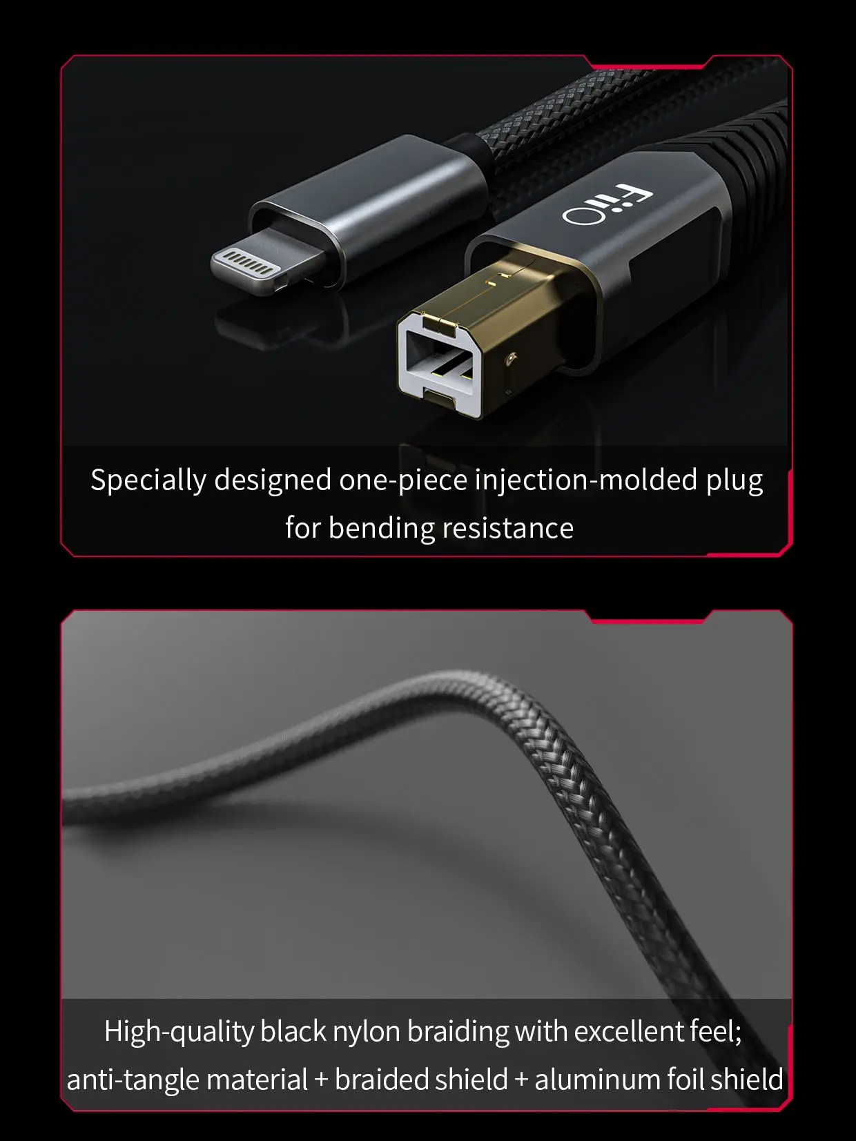 Fiio LD-TC1 LD-LT1 USB type-b à type-c câble adaptateur de foudre Portable environ 50 cm pour amplificateur de casque HiFi K9 PRO K5 Pro