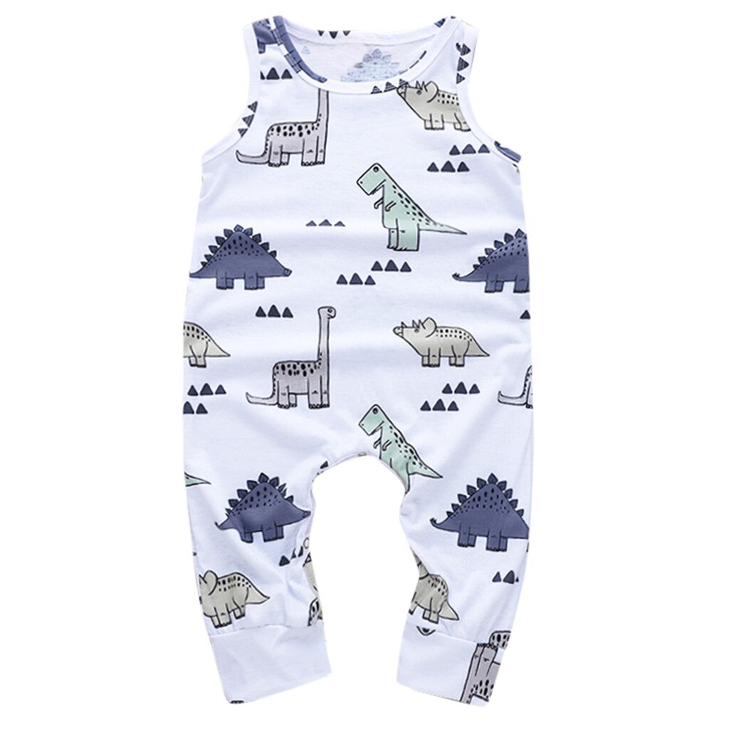 Zomer Zuigeling Outfit Peuter Baby Kleding Jongens Katoen Cartoon Dinosaurus Bodysuit Kleding Speelpakje Outfit Kid Kleding