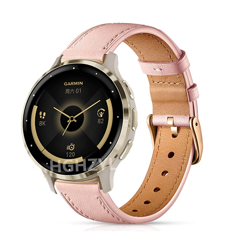 Lederarmband für Garmin Venu 3S 2S/Forerunner 245 265S 255S/Vivoactive 4S Armband Mädchen Frauen Smartwatch Armband Armband