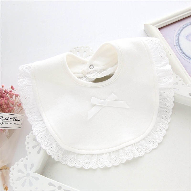 Weiche Baumwolle Neugeborenen Mädchen Lätzchen SchöNe Bowknot Spitze Kleinkind Burbs Baby Fütterung Tuch: 4