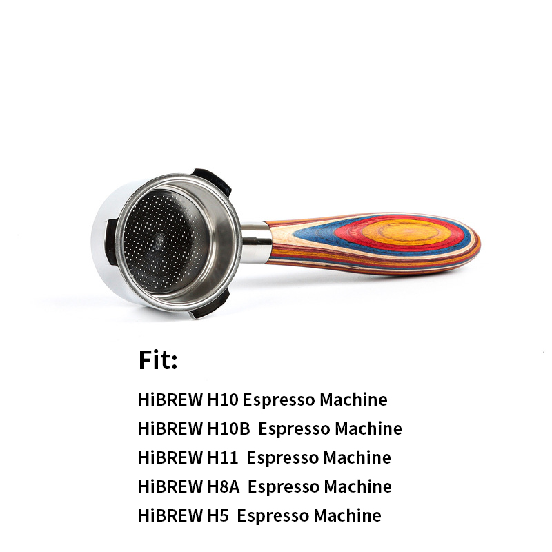 51mm 3 ears Bottomless Coffee Portafilter for HiBREW H10/H10B/H11/H8A/H5 Espresso Machine Stainless Steel Coffee Filter: green