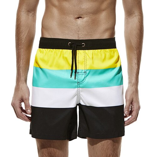 Men's Board Shorts Fast Dry Summer Vacation Beach Surfing Shorts for Men Sport Running Swimming Trunks Male AM2057: Yellow / S