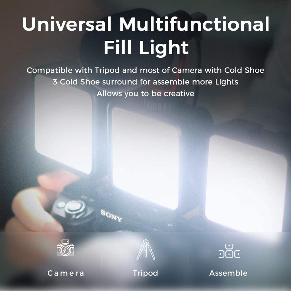 VIJIM VL81 LED Video Light Mini Rechargeable 3000mAh CRI95+ Dimmable 3200-5600K LED Fill Light for DSLR Camera Smartphone GoPro