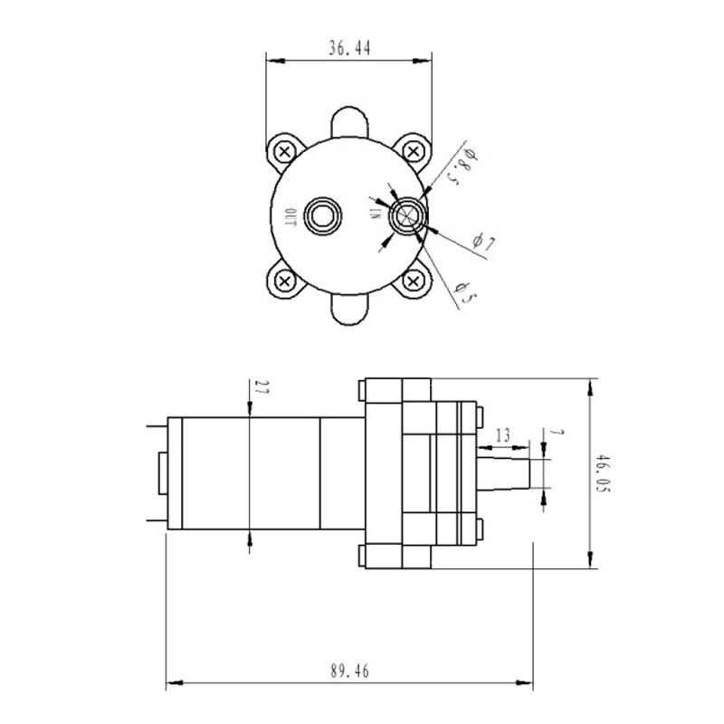 DC6-12V R385 Aquarium Fish Tank Round Water Air DC Diaphragm Pump Aquarium Air Pumps Accessories