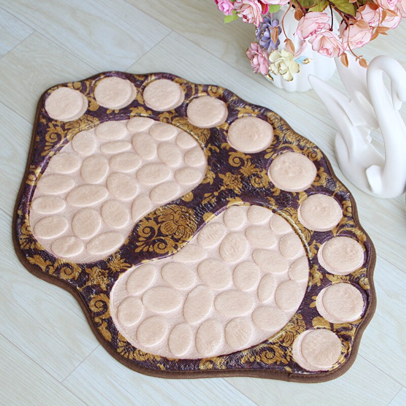 Voeten Vormige Mat Flanel Tapijt Badkamer Mat Antislip 3D Pebble Voetmassage Pads Absorberende Deurmat Wc Tapijten Bad mat Vloer: Color 3