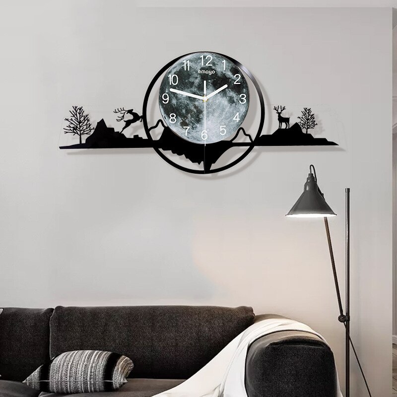 Floating Clock Digital Wall Clock Luminous Wall Clock Modern Decorate for Office Bedroom Living Room PW