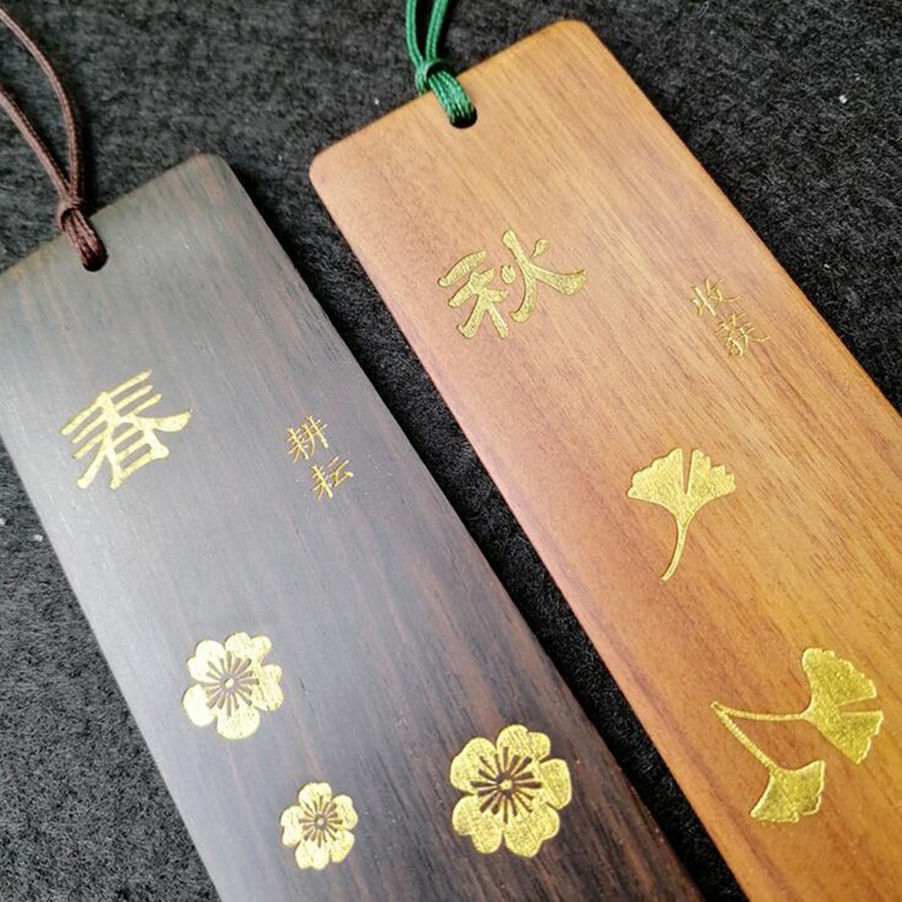 2 stuks Vintage Bookmark Redwood Bladwijzers Vintage Chinese Traditionele Stijl Kwastje Vormige Bladwijzers voor Briefpapier