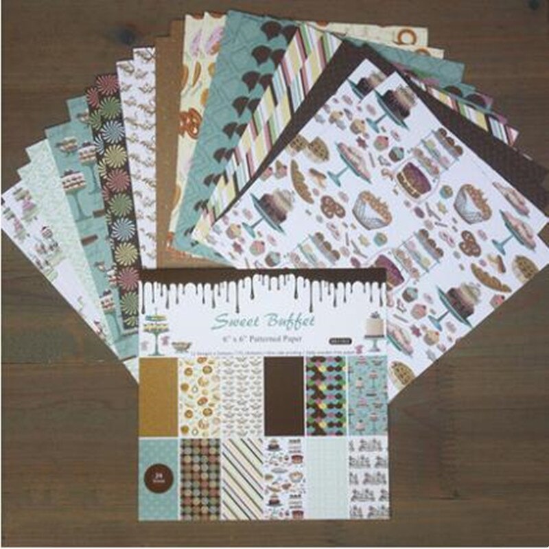 DIY Fox Pattern Scrapbooking Paper Packs 24 Sheets 6'' Decorative Craft Wrapping Paper Printed Background Handmade Pads Making