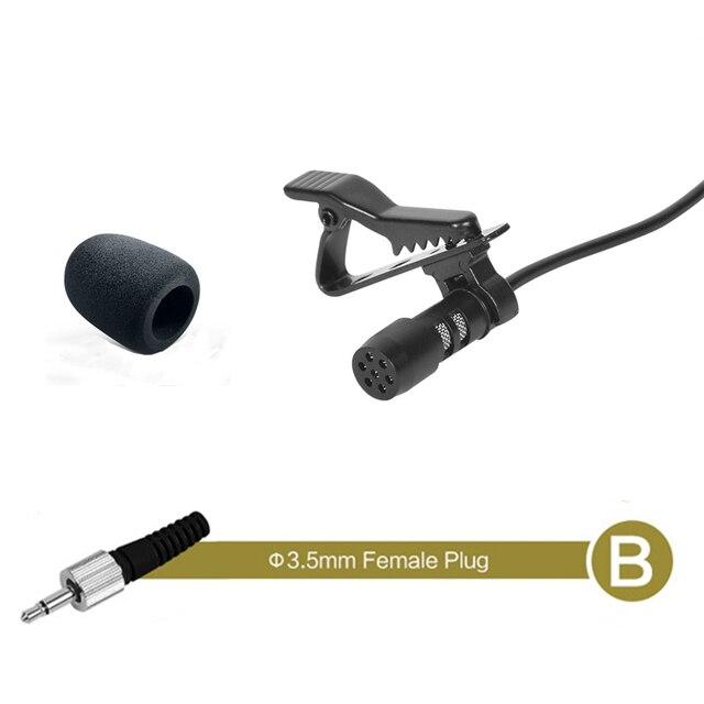 Zwart Lavalier Revers Microfoon Single Oorhaak Headset Mic 3.5Mm Xlr 3-Pin Voor Akg Xlr 4-Pin voor Shure Draadloze Systeem: B For Sennheiser