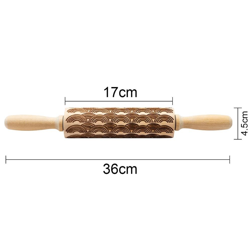 Rouleau de rouleau en bois gaufré | Bricolage, broche à rouler: D