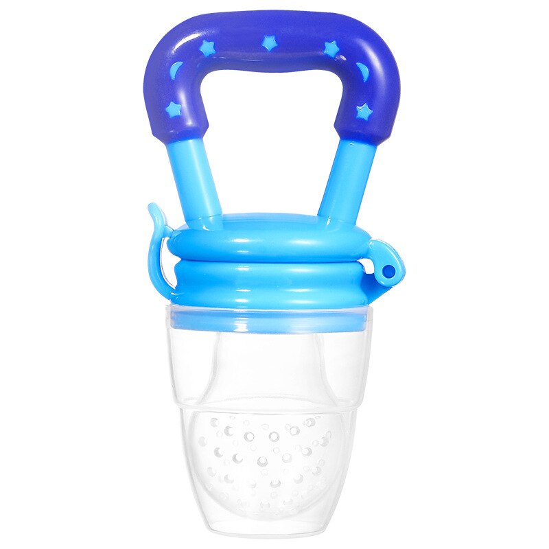Baby tand tandvlees baby training kauwen fruit en groente met beet bag taai speelgoed: Blue