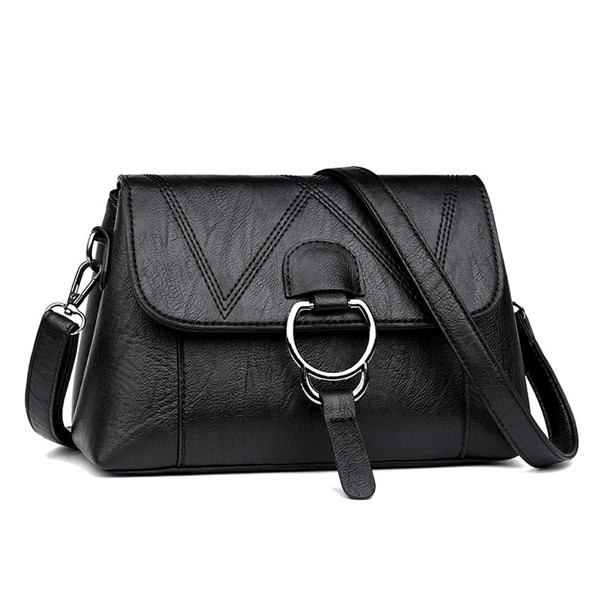 Yogodlns loisirs Pu cuir femmes sac bandoulière messager rabat sacs téléphone sac à main pochette pour femme mère doux sacs à bandoulière: Black