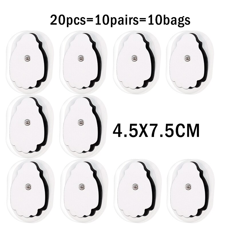 10/20Pcs Self-adhesive Electrode Pads for Tens Machine Acupuncture Digital Therapy Replacement Patches ABS EMS Massager Health: 20pcs 4.5x7.5cm