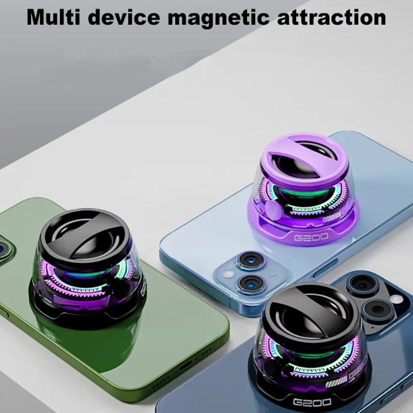 Rgb-fargelys  bt 5.3 mini bærbar bluetooth-høyttaler  g200 magnetiske høyttalere liten lydboks telefonholder trådløs høyttaler