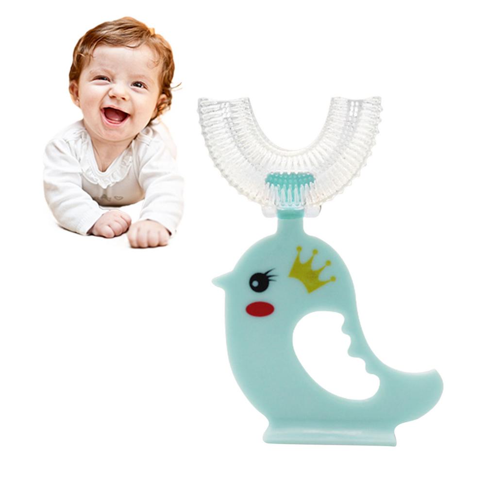 Spazzolino da denti per bambini a forma di U spazzolino da denti per bambini arrotondato morbido sicuro 360 pulizia dei denti orali spazzolino da denti per bambini manuale innovativo Tra