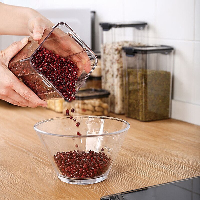 460-1800ml set stackable kitchen sealed cans plastic food storage boxes multigrain cans dried fruit tea storage containers