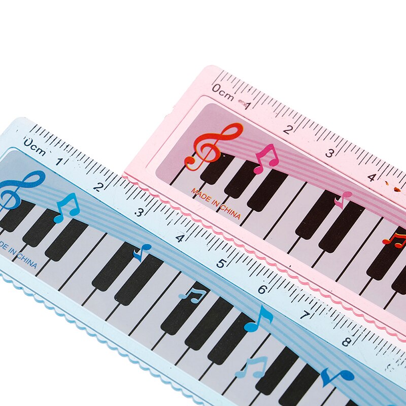 1pc 15cm Cute Cartoon Piano Musical Note Ruler bookmarks School Student Ruler ruler color random