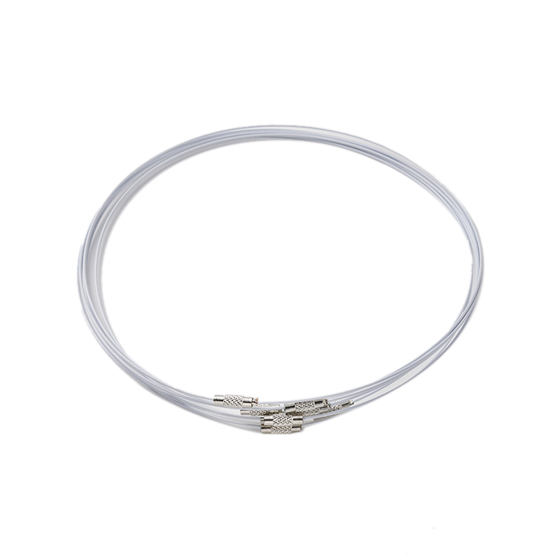 10pcs 46cm Stainless Steel Necklace Wire Cord Choker Chain with Brass Screw Clasp For DIY Jewelry Making Supplies Accessories: Light Grey