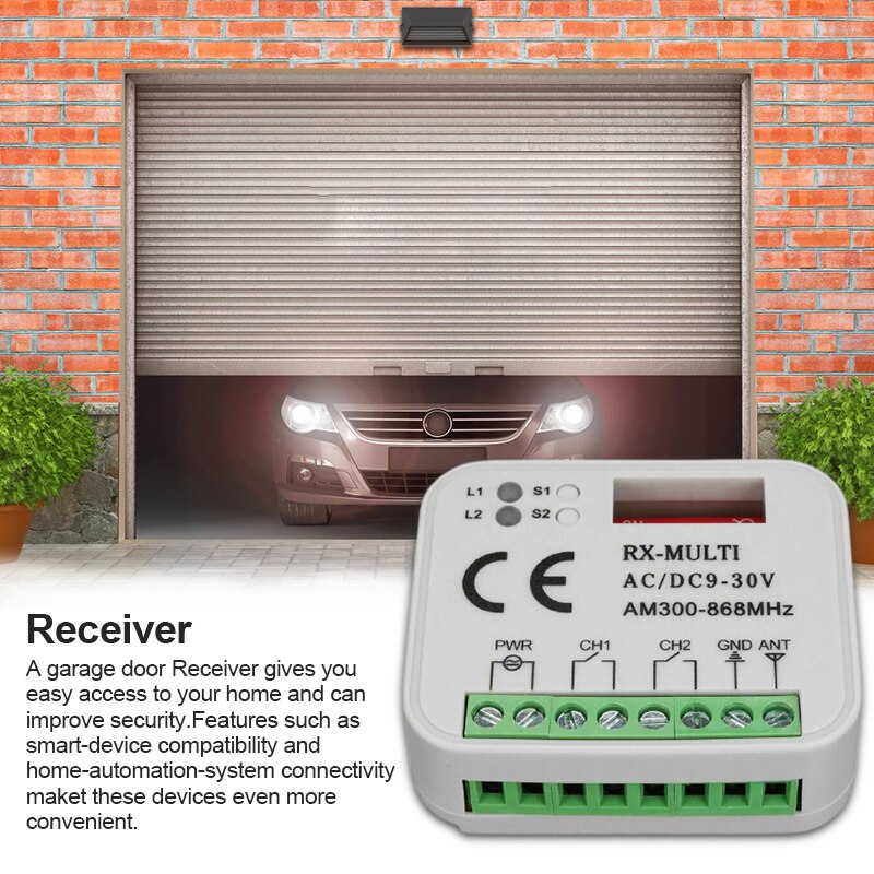 Universal RX MULTI Receiver Multi-frequency Remote Control Receiver For Garage Door Switch 300MHz-868MHz Smart Home Control