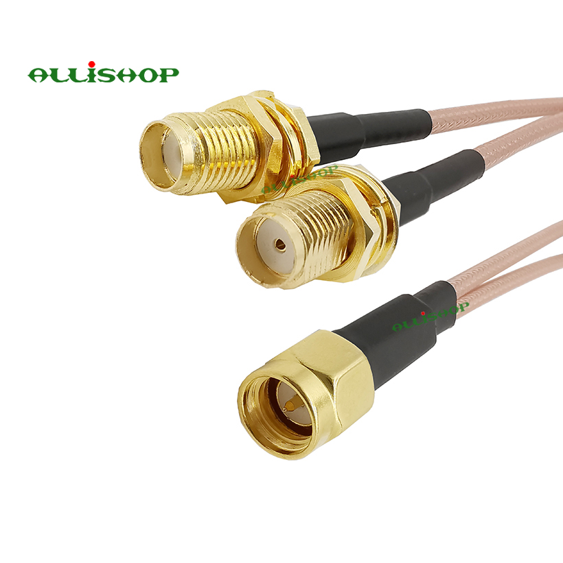 Sma Stekker Naar Dual Sma Vrouwelijke Jack RG316 Y Vorm Kabel Wifi Antenne Sma Plug Naar 2X Sma Jack splitter Kabel Voor 4G Lte Router